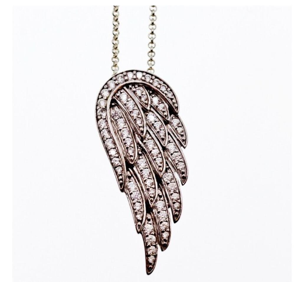 925 Sterling Silver CZ "Angel Wing" Chain With Pendant